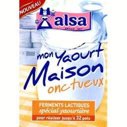 Alsa ferments lactiques spécial yaourtière - mon yaourt maison onctueux :  : Epicerie