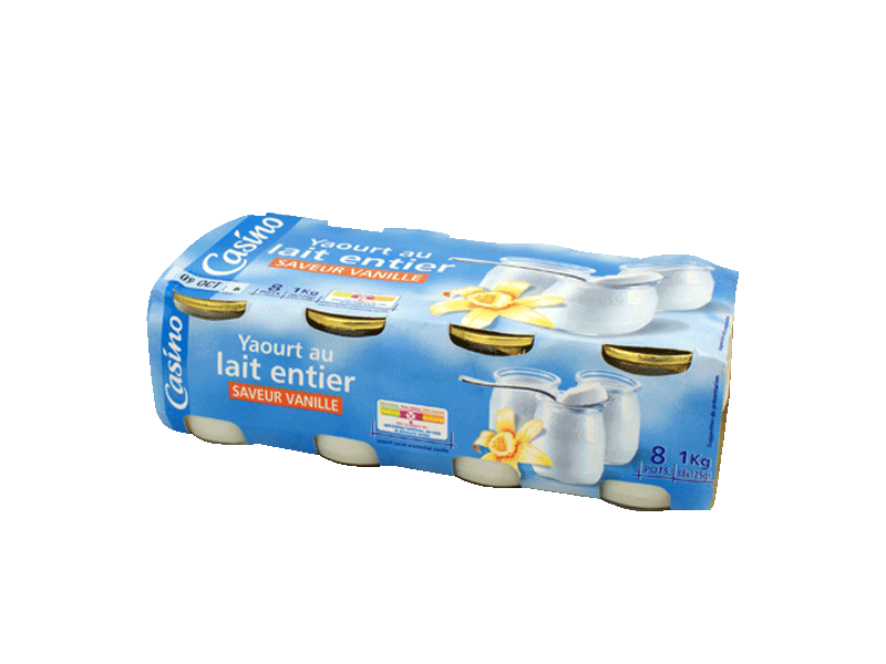 Yaourt au lait entier nature LA LAITIERE : les 4 pots de 125 g à Prix  Carrefour