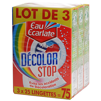 Eau ecarlate lingettes anti-decoloration linge decolor stop - lot