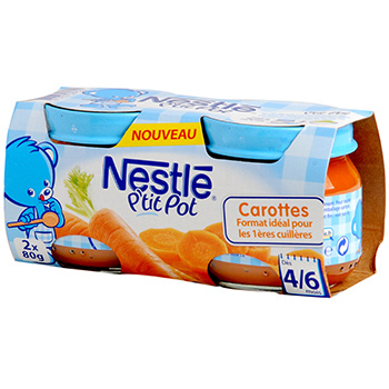 Petits Pots Nestle Carottes 4 6 Mois 2x80g Tous Les Produits Assiettes Petits Pots De Legumes Prixing