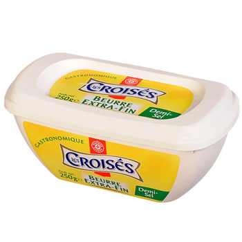 Beurre extra-fin doux - beurrier - Les Croisés - 250 g
