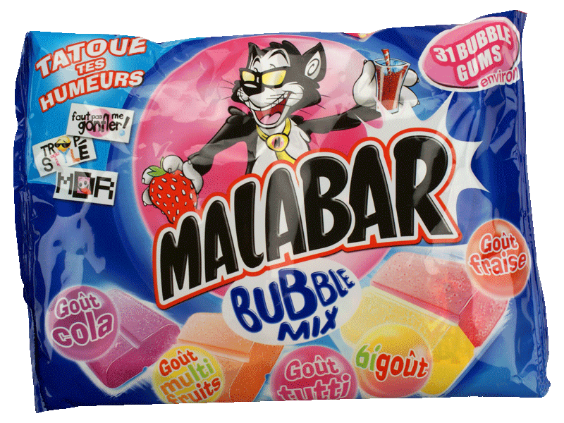 Vidal Malabar Chewing-gum Bubble Mix 214 g : : Epicerie