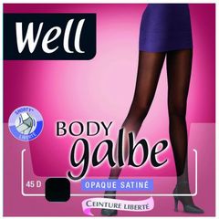 Collant opaque satine 45 deniers Body Galbe WELL, taille 4, noir