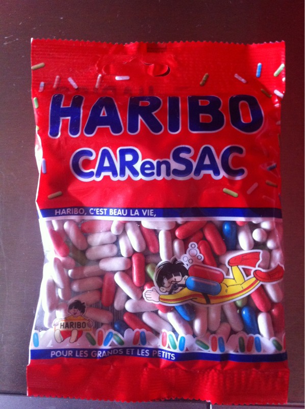 Mini sachet CAR en SAC Haribo, carensac Haribo, car en sac bonbon réglisse