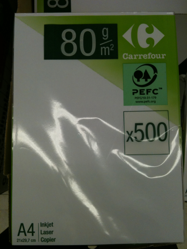 Ramette de papier 500 feuilles 90g 21X297cm CARREFOUR : la ramette