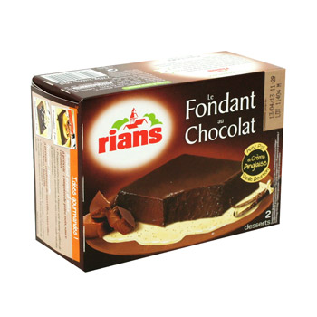 Fondants au chocolat noir et creme anglaise a la vanille rians, 2x110g -  Tous les produits spécialités pâtissières & entremets - Prixing
