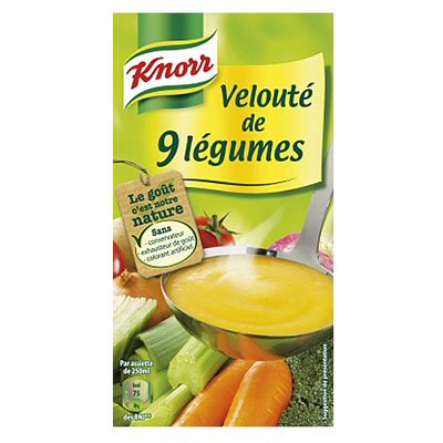 KNORR - SOUPE VELOUTE 12 LEGUMES FROMAGE FRAIS Brique de 1L - Soupes et  Croutons/Soupes en Brique KNORR 