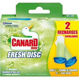 Recharge pour cuvette fresh disc fraicheur lavande canard wc, 2x6