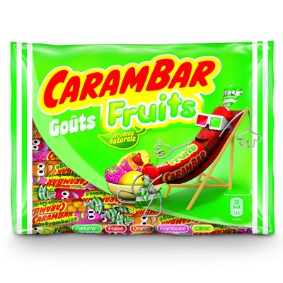 Carambar goût fraise - Bonbon en bâtonnet