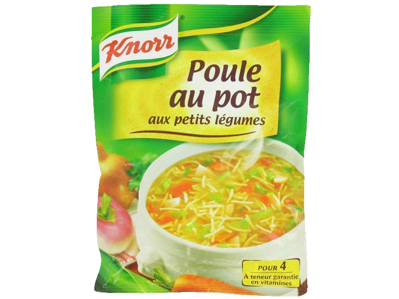 Poule au pot aux petits légumes, soupe déshydratée, pour 4 portions