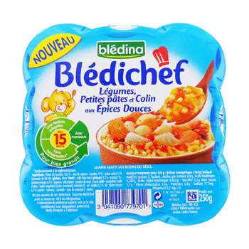 Blédichef Patates douce poulet légumes et spaghetti bolognaise - dès 15  mois, Blédina (4 x 230 g)
