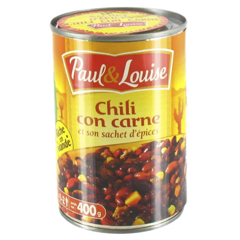 Paul & louise chili con carne bio la boite de 400 g - Tous les