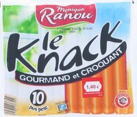 Le knack, saucisses de Strasbourg pur porc, sachet special micro-ondes, x10, le paquet, 350g