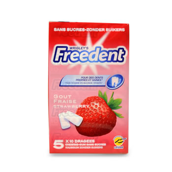 Chewing-gum fruits Freedent 5x10 sur