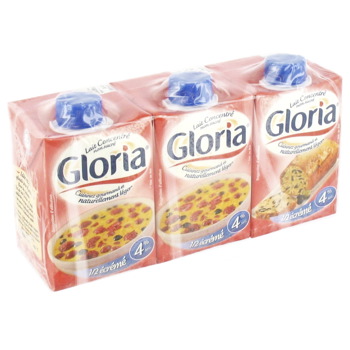 Gloria Lait Concentré Non Sucré Entier Boîtes 3X410G (Gloria)