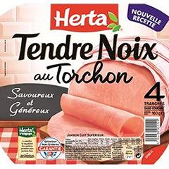 Jambon tendre noix Herta Le torchon 4 tranches 160g