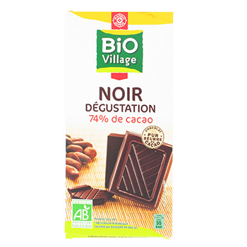 CASINO BIO Chocolat noir bio 74% dégustation Bio - 100g