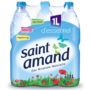 Eau minérale naturelle pétillante - Saint amand - 1 L