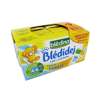 Lait et céréales bébé dès 12 m - biscuité vanille BLEDINA 4x250ml