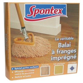 SPONTEX - Tête de balai à franges triangulaire imprégné - Nettoie et lustre  - Efficace contre la poussière : : Hygiène et Santé