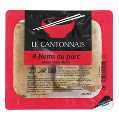 Nems au porc LE CANTONNAIS, 4 pieces, 280g