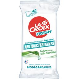 Lingettes anti-bactériennes sans javel LA CROIX fresh, 60 unités