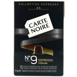 CARTE NOIRE Capsules de café espresso intense compatibles Nespresso 10  capsules 53g pas cher 